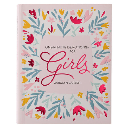 Pink Floral Softcover One-Minute Devotions for Girls by Christian Art Gifts
