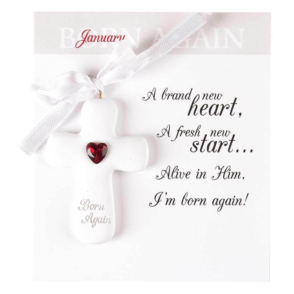 Ornament Resin Cross January by Dicksons