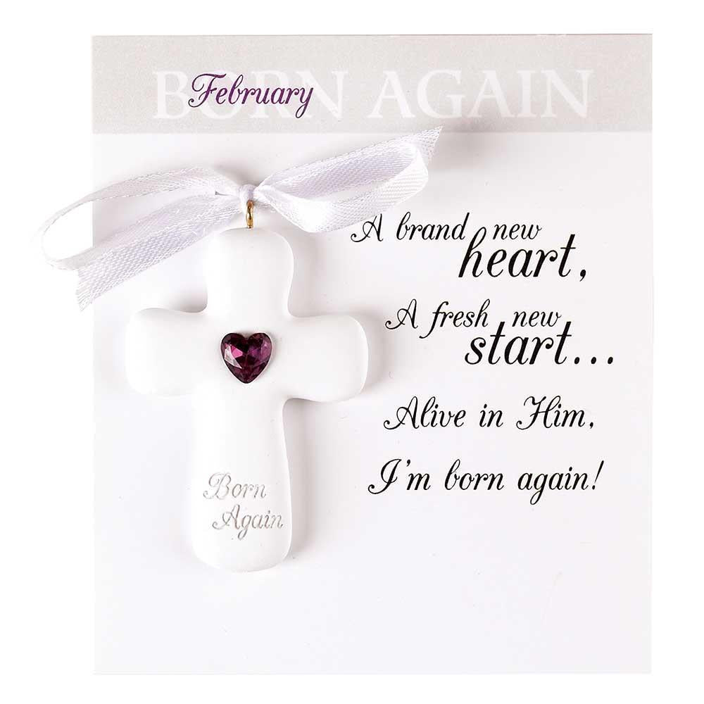 Ornament Resin Cross February by Dicksons