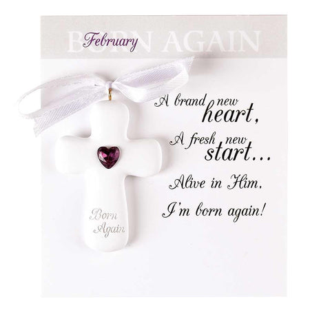 Ornament Resin Cross February by Dicksons