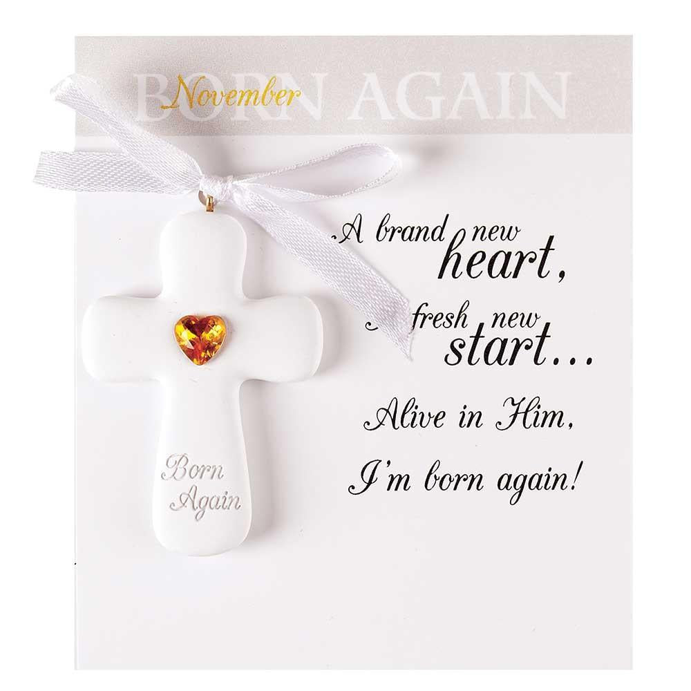Ornament Resin Cross November by Dicksons