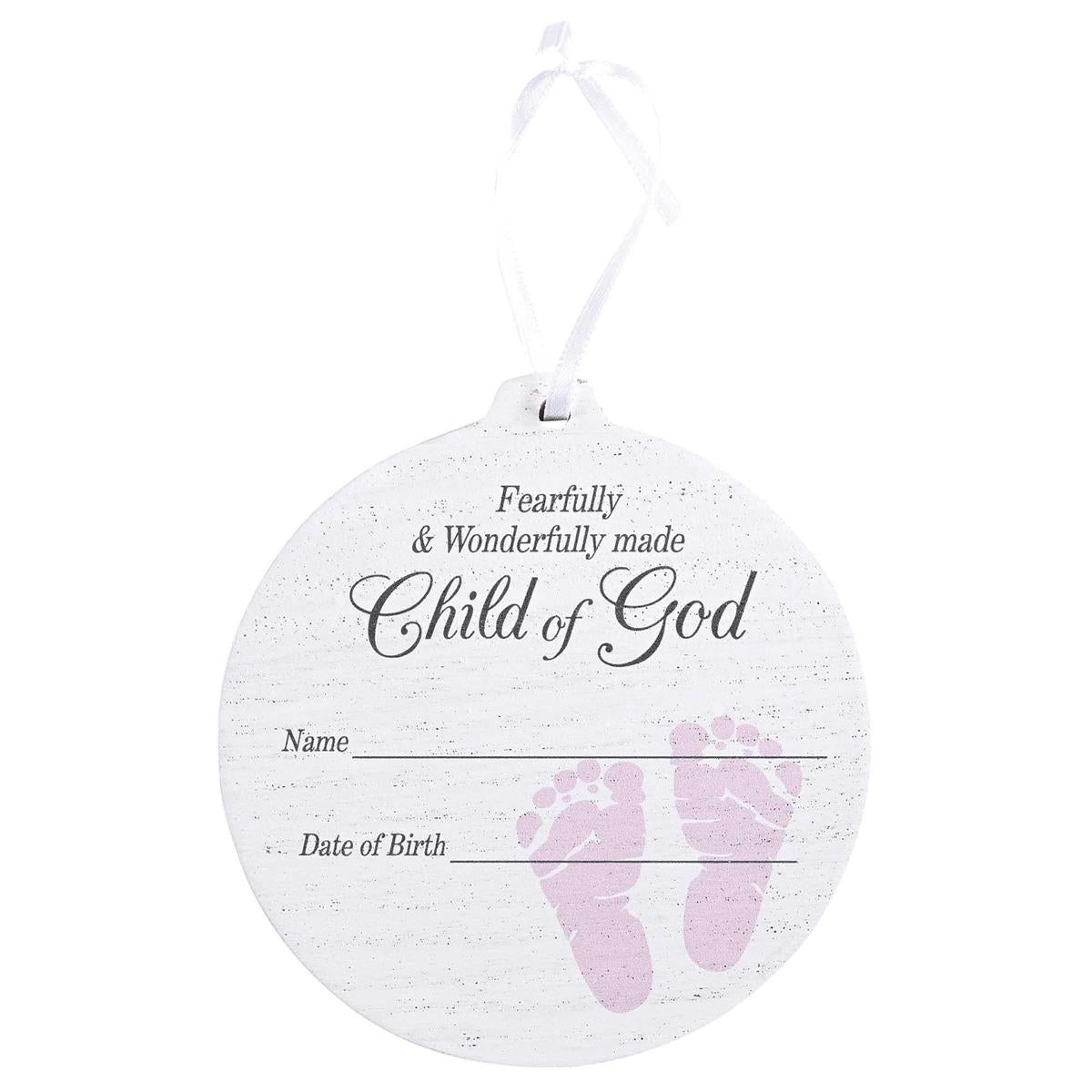 Ornament Babys 1st Christmas Pink MDF by Dicksons, product view 2