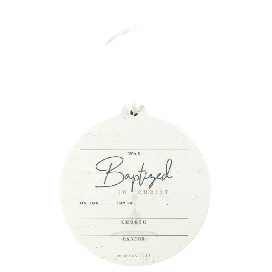 Ornament Baptized In Christ White MDF by Dicksons, product view 2
