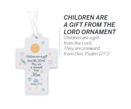 Cross Children are A Gift, Psalm 127:3 Multicolor Small MDF Wood Decorative by Dicksons