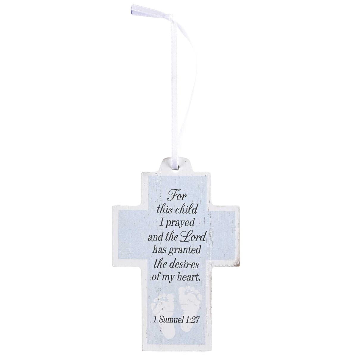 Ornament Cross Blue For This Child by Dicksons