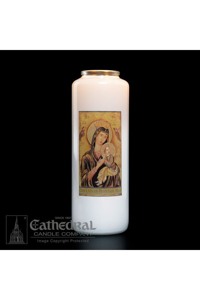 Patron Saint Glass 6 Day Candles - Our Lady of Perpetual Help by Anchor Christian Distributors