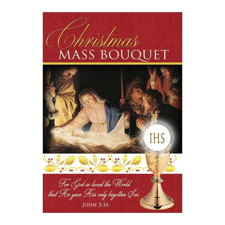 O Holy Night Christmas Mass Bouquet Card, one of the items in the Christmas Mass Bouquet Cards, Assortment of Six. A photograph of the assembled set is pending.