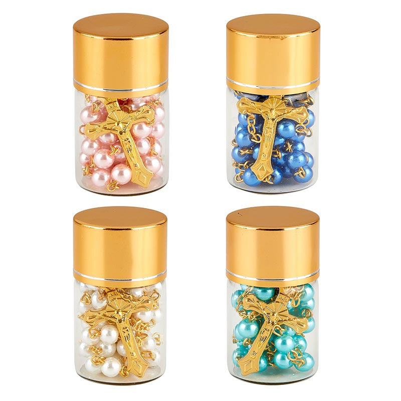 Pearls of Faith Mini Rosaries in a Bottle Display