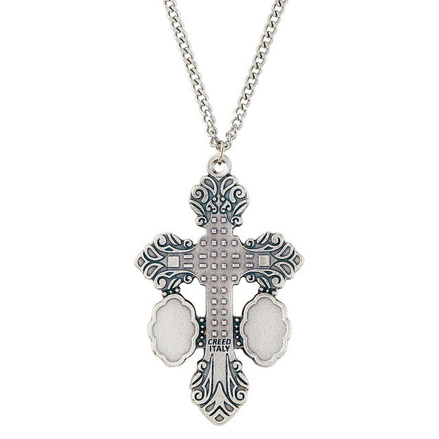 Our Lady of Guadalupe and Juan Diego Dual Medal Crucifix Pendant