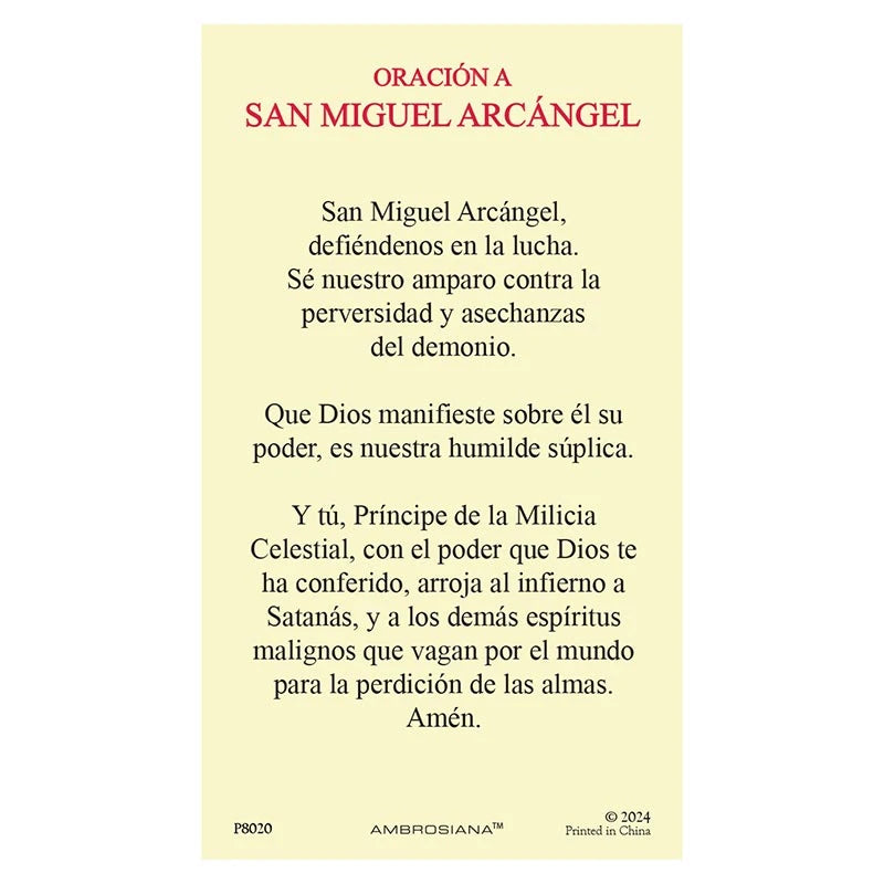 Spanish Holy Card - Saint Michael