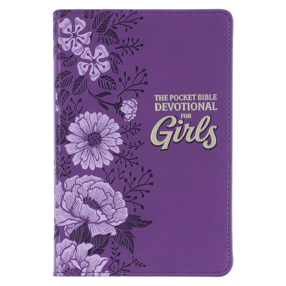 Purple Faux Leather Pocket Devotional for Girls by Christian Art Gifts