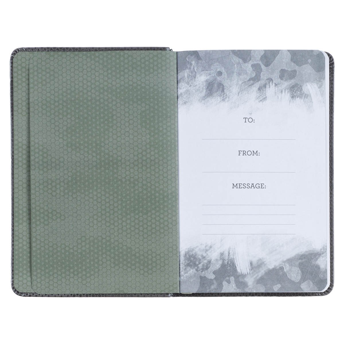Brown Camo Faux Leather Pocket Devotional for Guys by Christian Art Gifts, product view 4