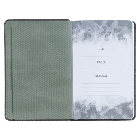 Brown Camo Faux Leather Pocket Devotional for Guys by Christian Art Gifts, product view 4