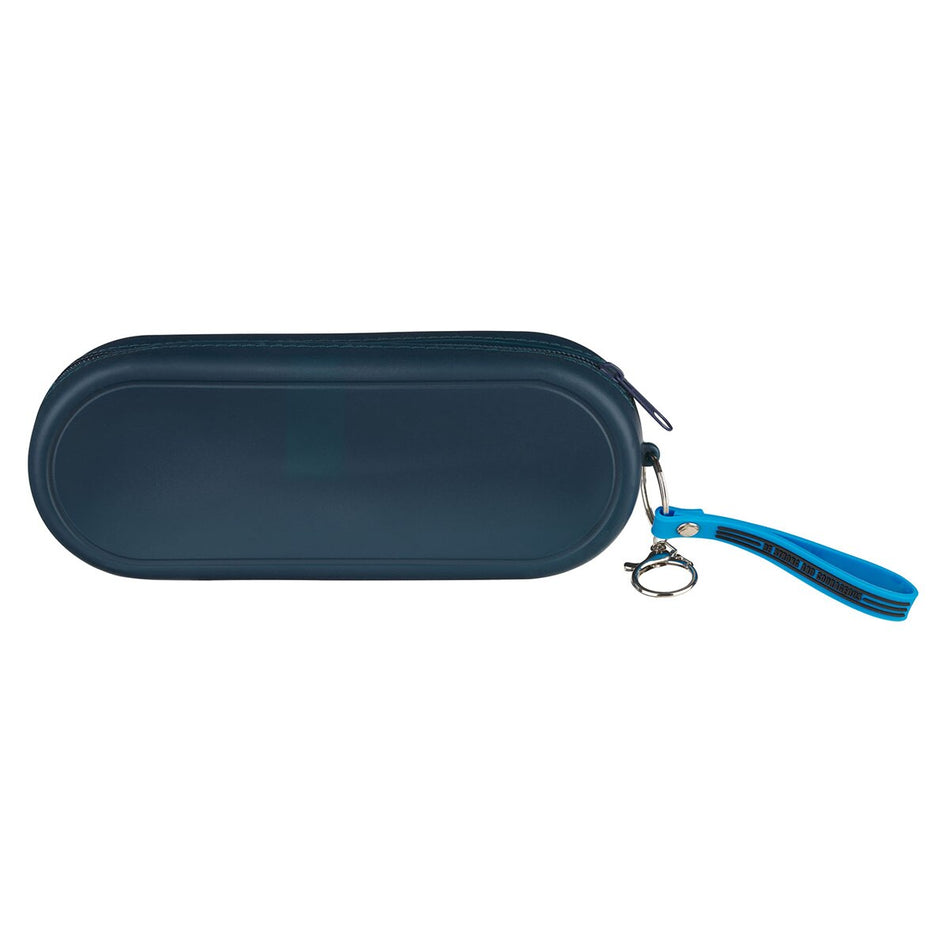 Strong and Courageous Navy Silicone Pencil Case - Joshua 1:9 by Christian Art Gifts, product view 2