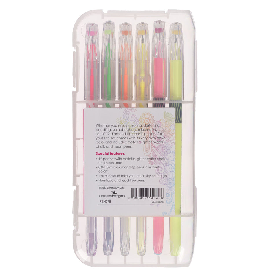 Assorted Gel Pen Set - 12 pc by Christian Art Gifts, product view 2