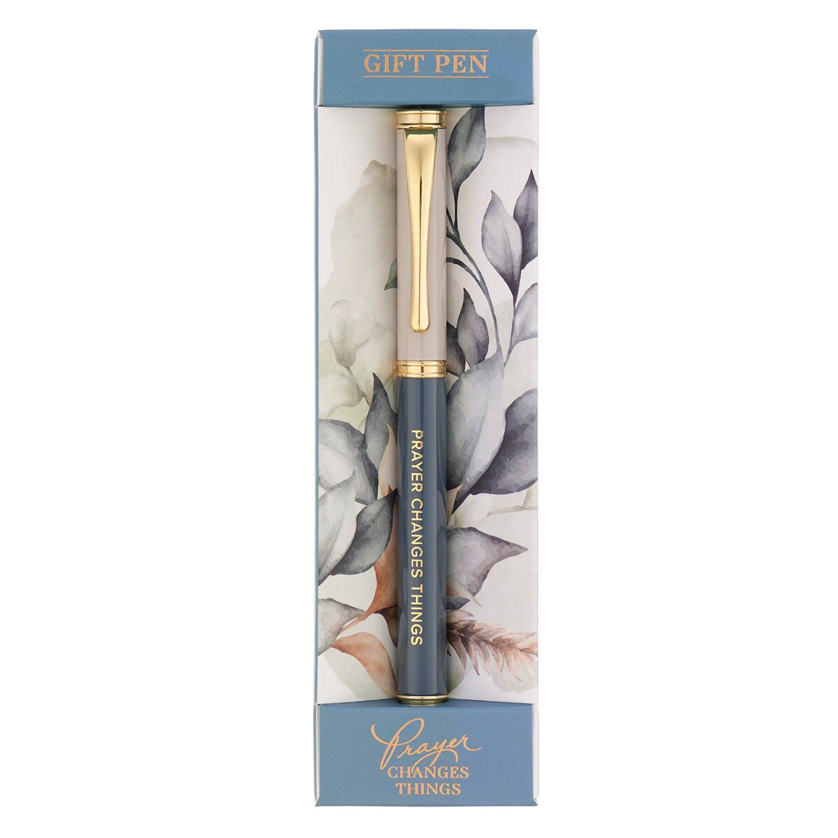 Prayer Changes Things Slate Blue and Taupe Gift Pen by Christian Art Gifts