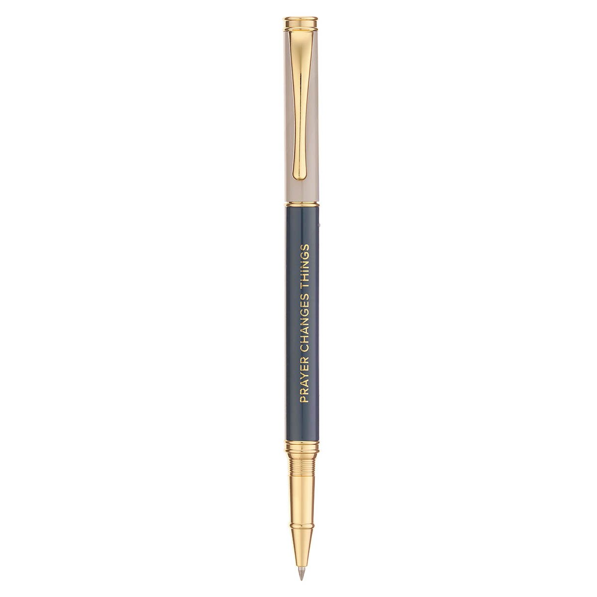 Prayer Changes Things Slate Blue and Taupe Gift Pen by Christian Art Gifts, product view 2