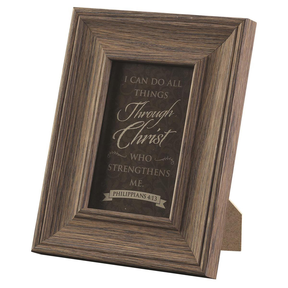 I Can Do All Things Through Christ Brown 9 x 7 MDF Table Top Photo Frame by Dicksons