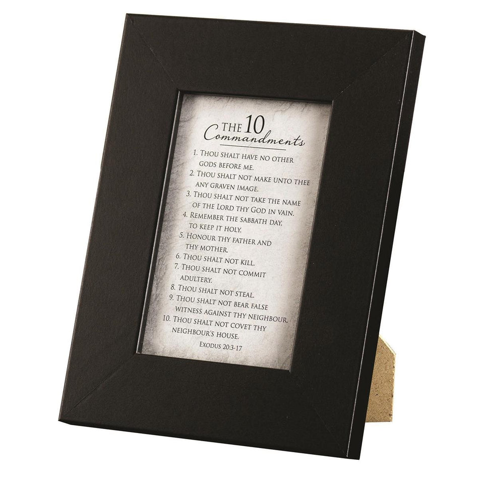 10 Commandments Textured White 8 x 7 MDF Decorative Wall or Tabletop Picture by Dicksons