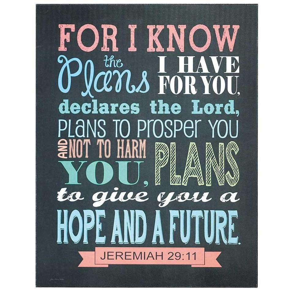 Wall Plaque I Know Plans Jer.29:11 11x14 by Dicksons