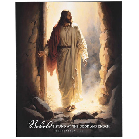 Behold Stand At The Door and Knock Revelation 3:20 Black MDF Decorative Wall by Dicksons, product view 2