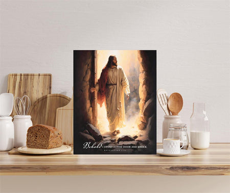 Behold Stand At The Door and Knock Revelation 3:20 Black MDF Decorative Wall by Dicksons, product view 4