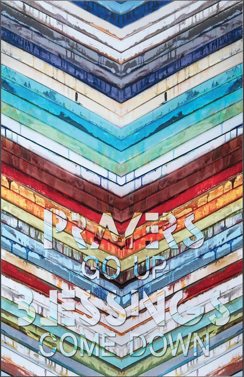 Plaque Wall Prayers Go Up MDF 11X17 by Dicksons