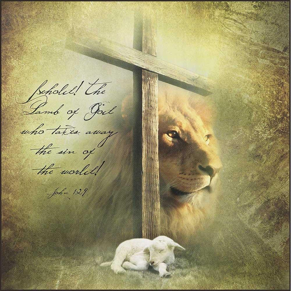 Plaque Wall Lamb of God MDF 12X12 by Dicksons