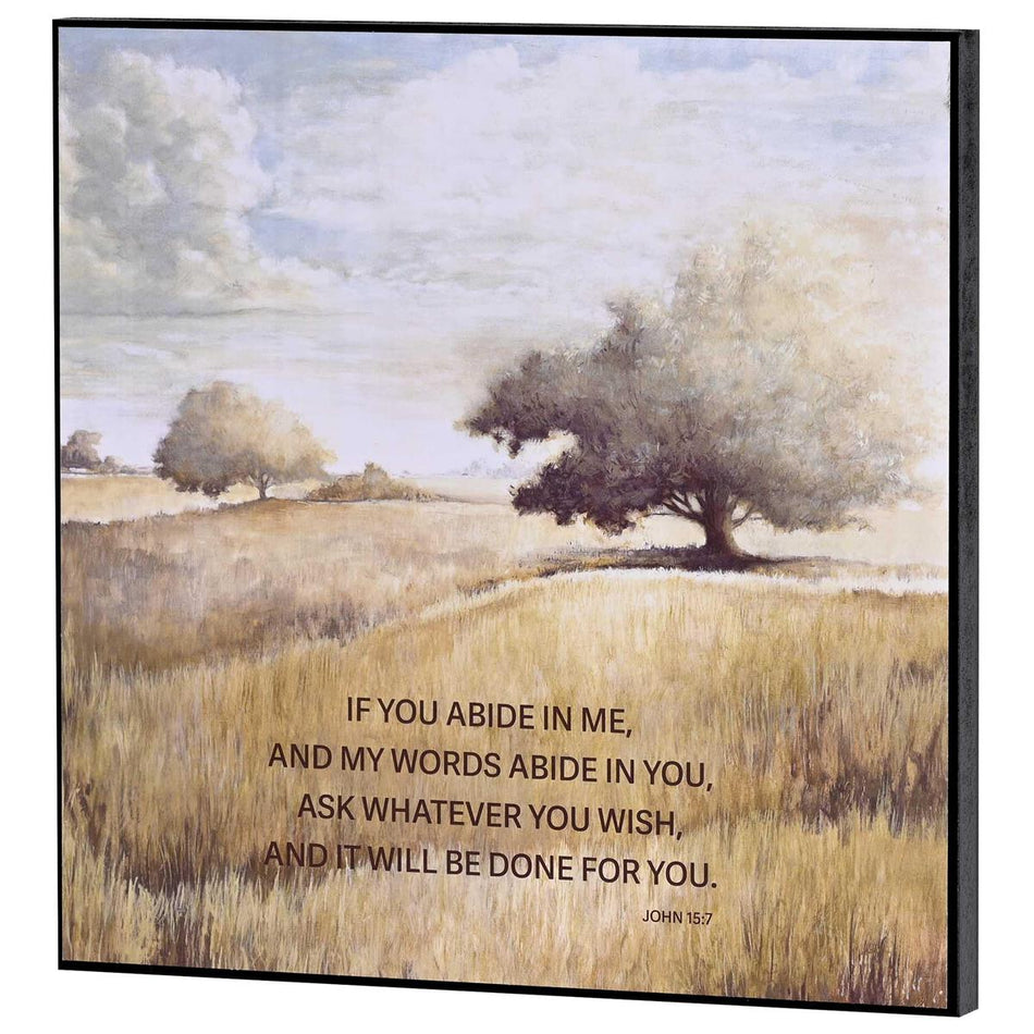 Wall Plaque Abide In Me Tree In Field by Dicksons