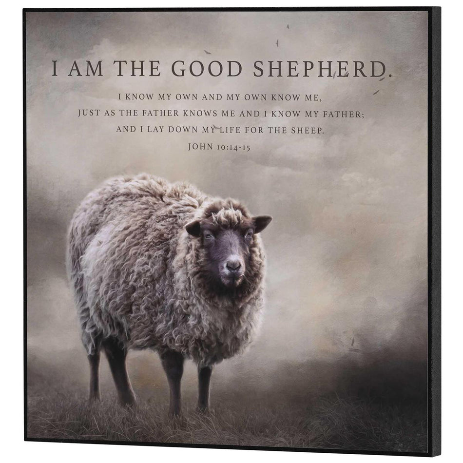 I Am The Good Shepherd John 10:14-15 Black and Grey MDF Decorative Wall Plaque by Dicksons