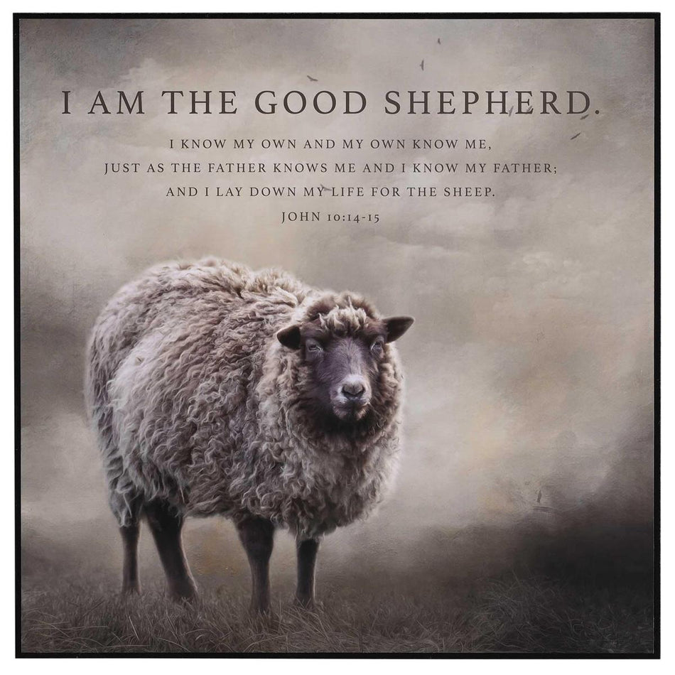 I Am The Good Shepherd John 10:14-15 Black and Grey MDF Decorative Wall Plaque by Dicksons, product view 2