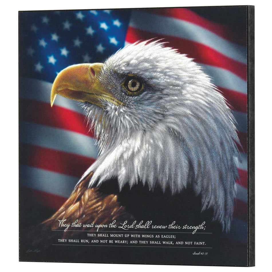 Wait Upon The Lord Soar Eagles Wings 12 x 12 MDF Decorative Wall Plaque by Dicksons