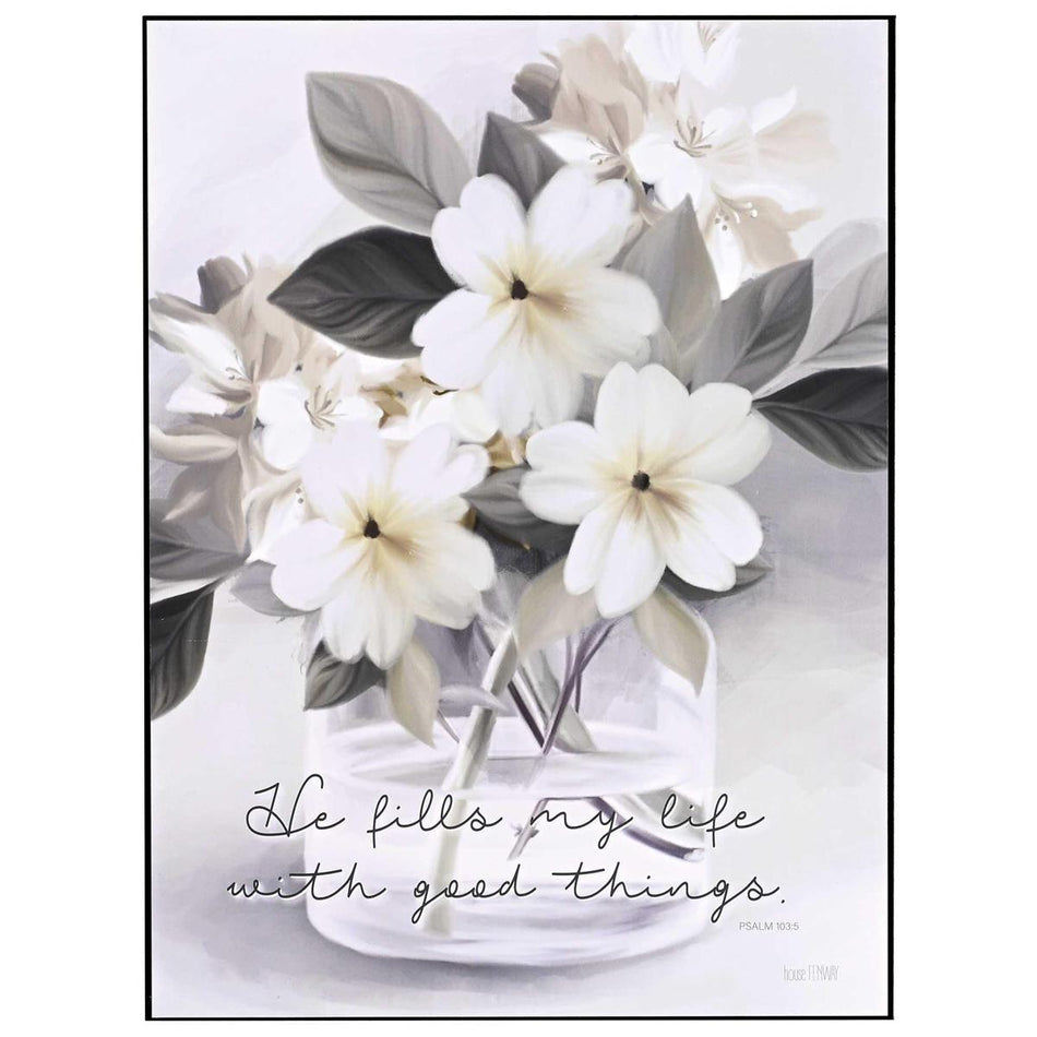 Wall Plaque He Fills My Life Floral by Dicksons, product view 2