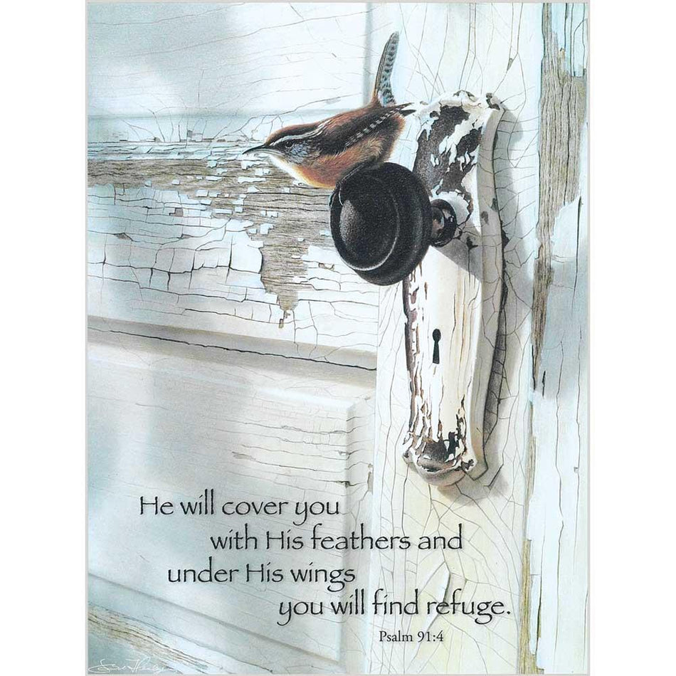 Plaque Wall He Will Cover You Ps.91:4 MDF by Dicksons