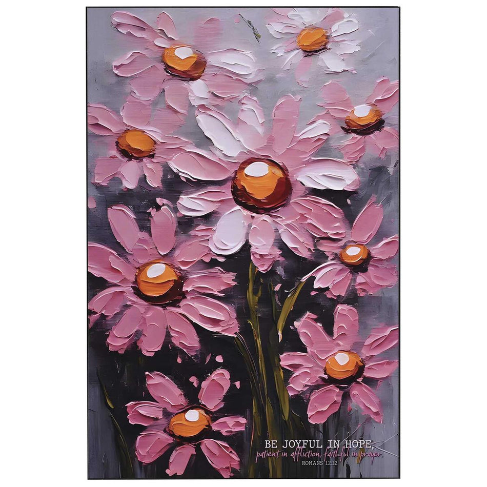 Be Joyful In Hope - Romans 12:12-18 x 12 Inch Pink MDF Wood Block Sign by Dicksons, product view 2