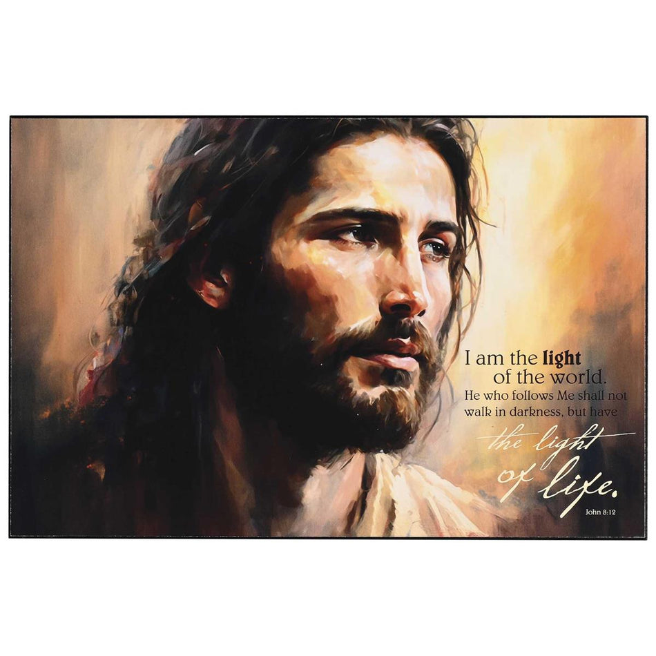 I Am The Light Of The World Brown 12 x 8 Wood Decorative Wall Plaque Hanging by Dicksons, product view 2