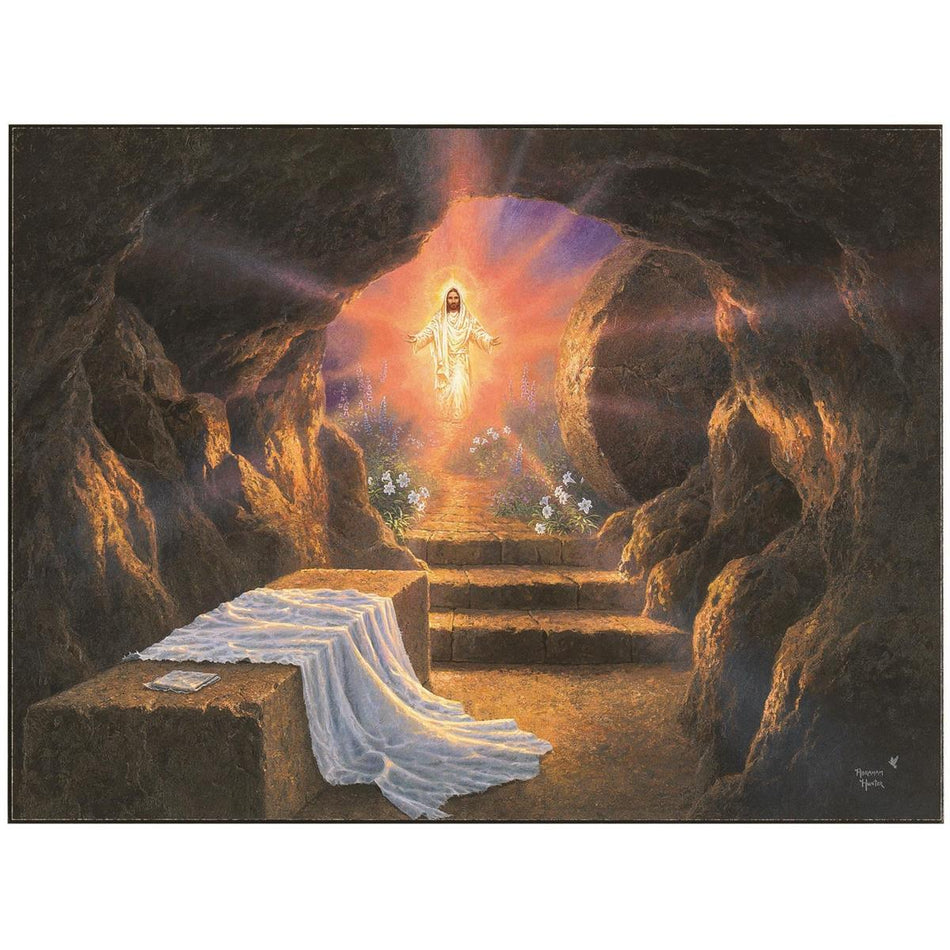 Jesus At The Tomb Wall Natural Brown 12 x 9 MDF Wall Art Sign Plaque by Dicksons, product view 2