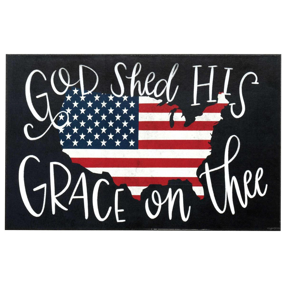 God Shed Grace On Thee Patriotic 14 x 9 MDF Decorative Wall Plaque by Dicksons, product view 2