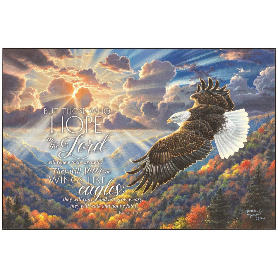But Those Who Hope Soar On Wings 15 x 10 MDF Wall Art Sign Plaque by Dicksons, product view 2