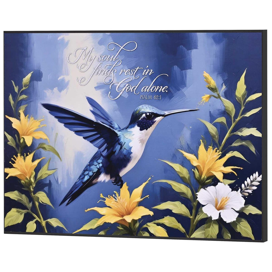 My Soul Finds Rest - Psalm 62:1-16 x 12 Inch Blue MDF Wood Block Sign by Dicksons