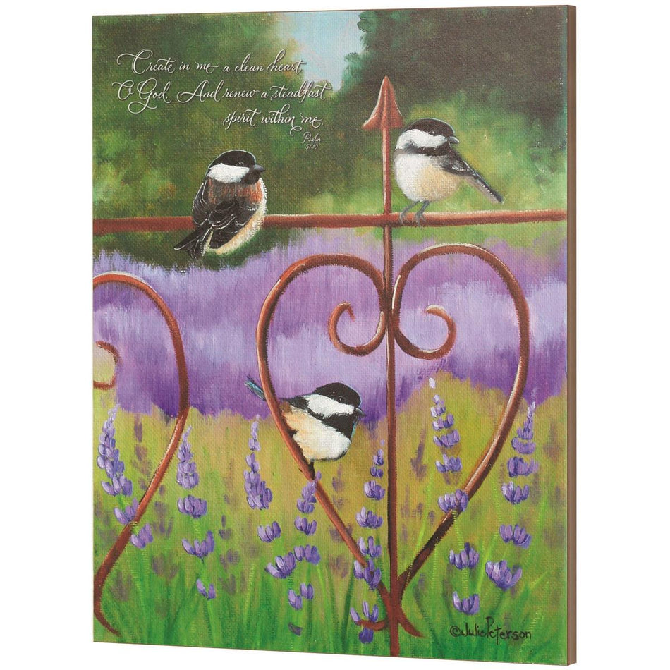 Wall Plaque Heartfelt Lavender Ps.51:10 by Dicksons