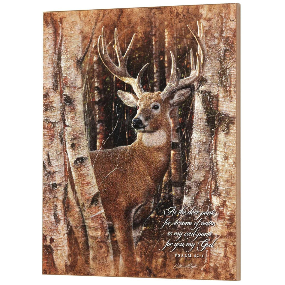 Deer Pants for Streams of Water Brown 16 x 20 MDF Decorative Wall Plaque by Dicksons