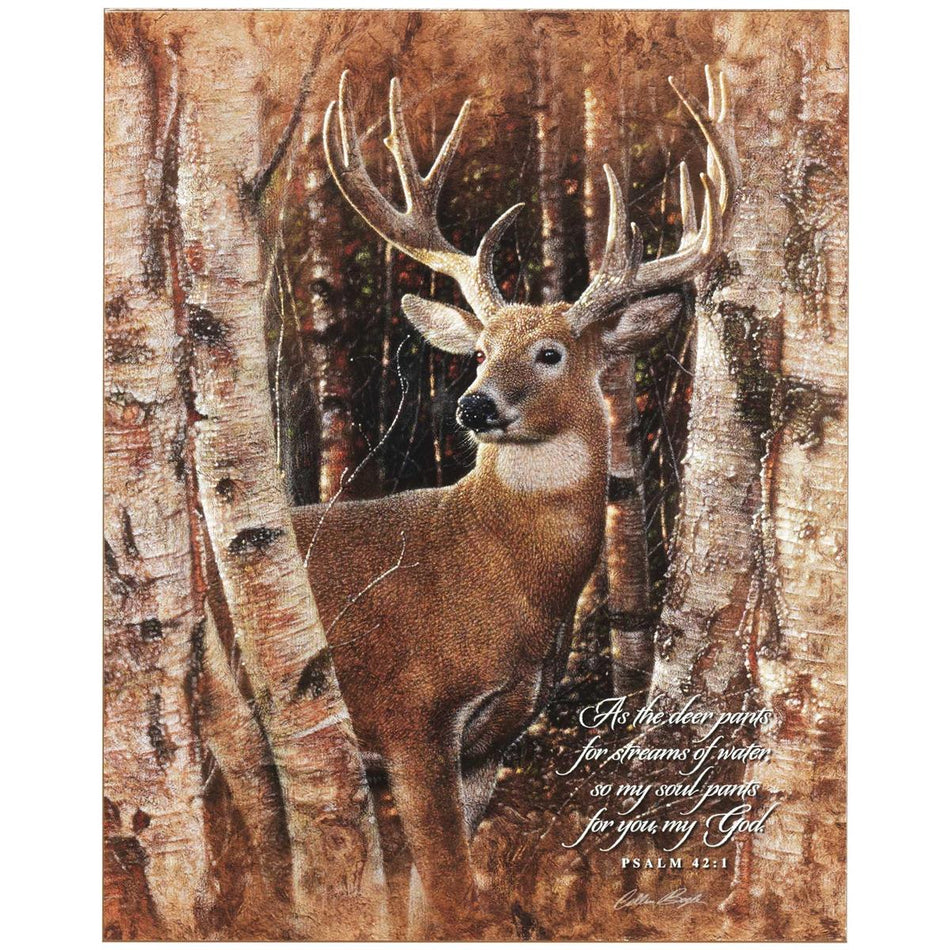 Deer Pants for Streams of Water Brown 16 x 20 MDF Decorative Wall Plaque by Dicksons, product view 2