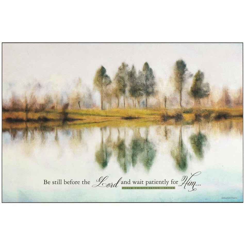 Be Still Before The Lord Tree Reflection 18 x 12 MDF Wall Art Sign Plaque by Dicksons, product view 2