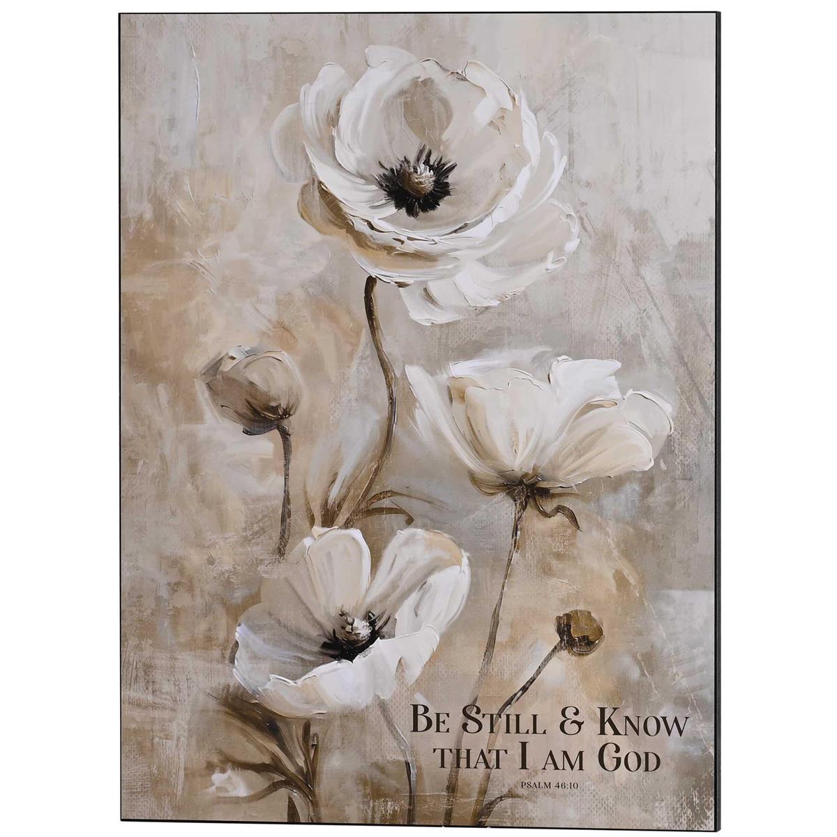 Be Still and Know That I Am God Psalm 46:10 Brown and Ivory MDF Decorative Wall by Dicksons