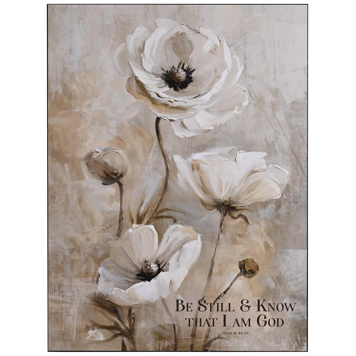 Be Still and Know That I Am God Psalm 46:10 Brown and Ivory MDF Decorative Wall by Dicksons, product view 2