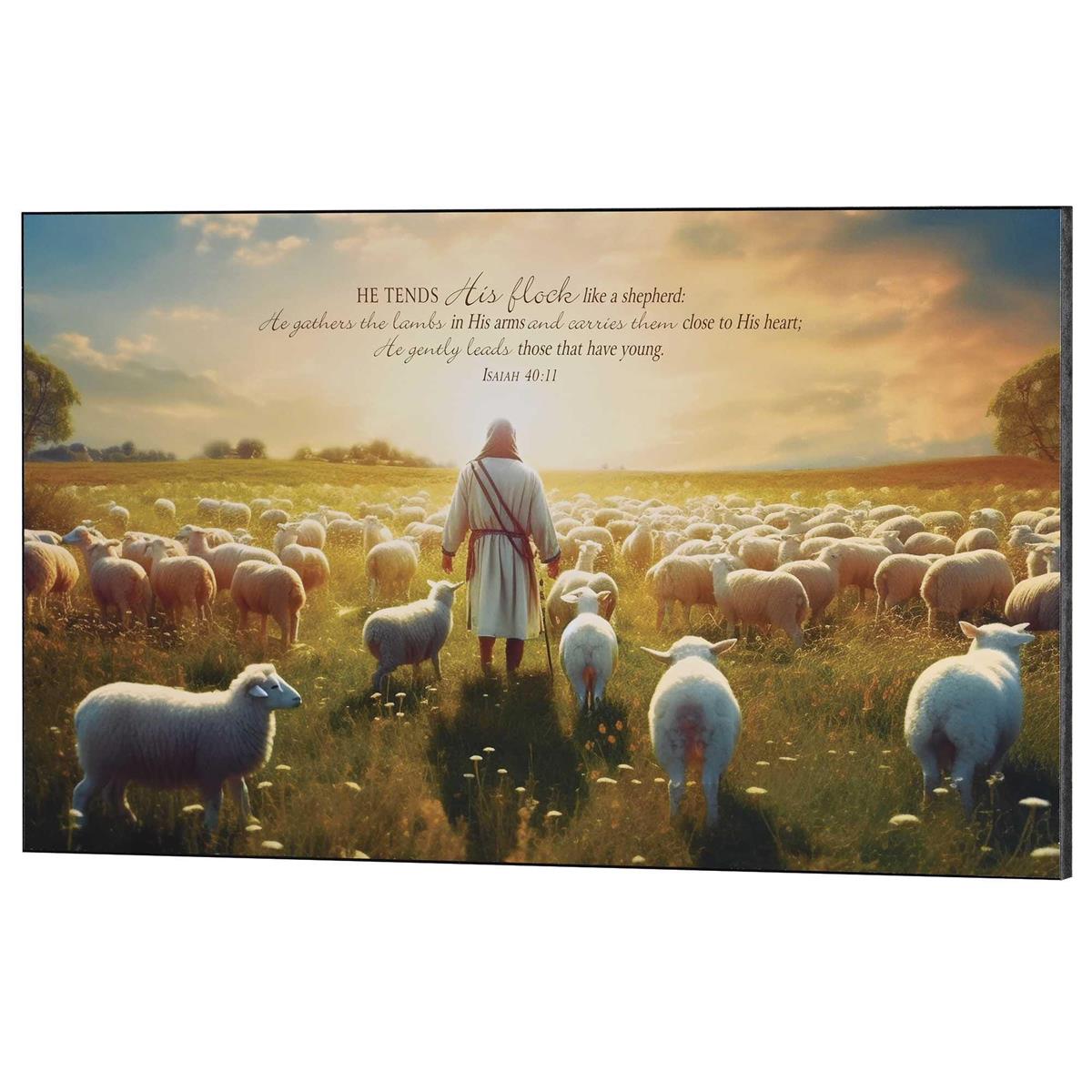 Wall Plaque Jesus & His Sheep Isa. 40:11 by Dicksons