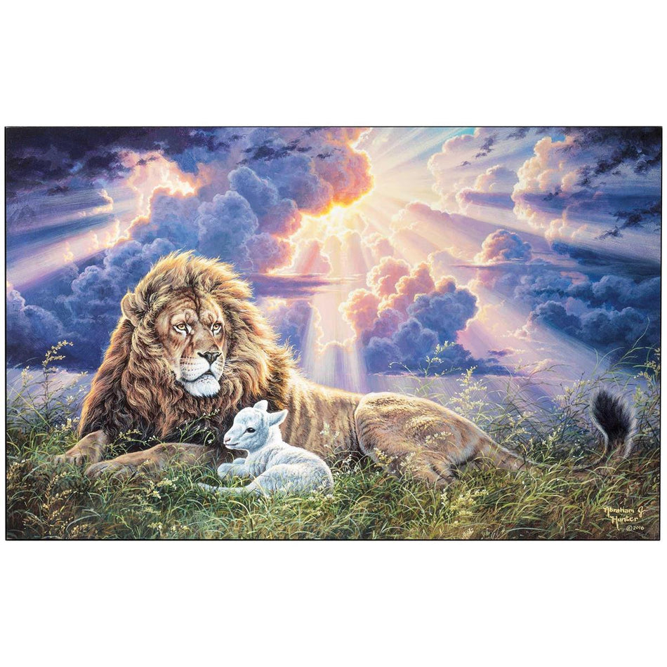 Wall Plaque Lion Lamb Peace 22x14 by Dicksons, product view 2