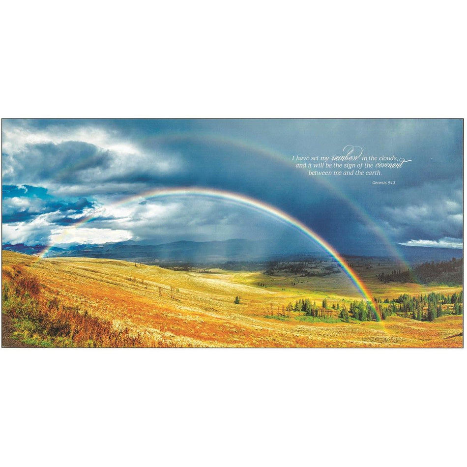 Rainbow in Clouds Covenant Sign Blue 24 x 12 MDF Wall Art Sign Plaque by Dicksons, product view 2