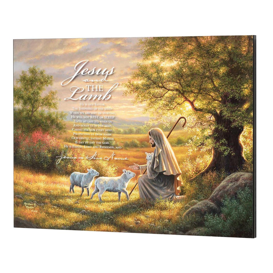 Wall Plaque Jesus And Lamb 24x18 MDF by Dicksons